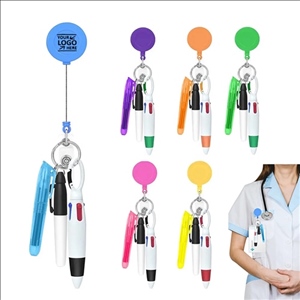Nurse Pen Set Retractable Badge Holder W/ Highlighter